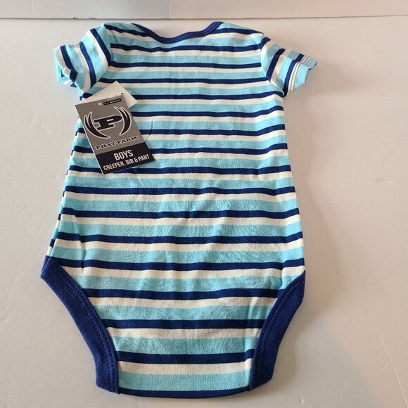 PHAT FARM BABY 3-PIECE NAVY/WHITE/LIGHT BLUE STRIPED TOP & NAVY PANTS SIZE 3-6M - Picture 5 of 16